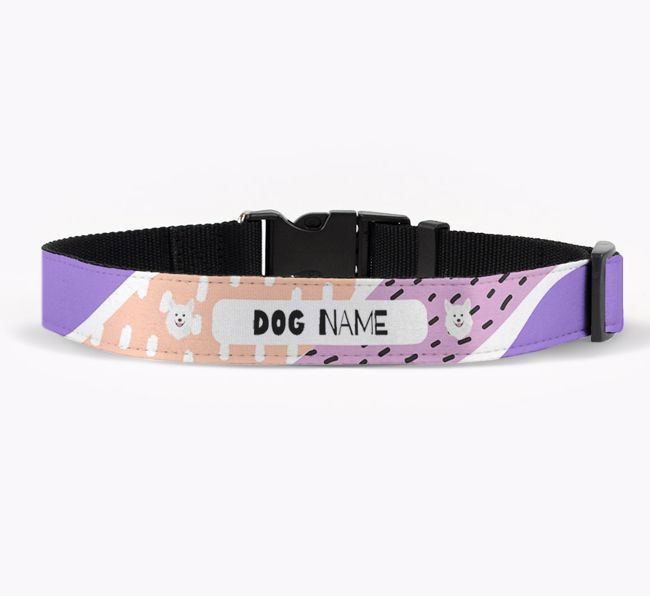 Personalised Fabric Collar with Abstract Pattern and {breedFullName} Icon